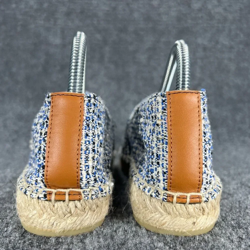J Mclaughlin Espadrille Slip On Shoes Womens 9 Alexa Denim Natural Cap Toe Flats